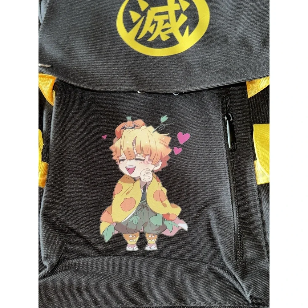 Anime Demon Slayer Agatsuma‎ Zenitsu School Bag Oxford Laptop Backpack Plug-ins
